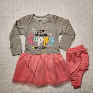 Gerber grey and pink tulle dress